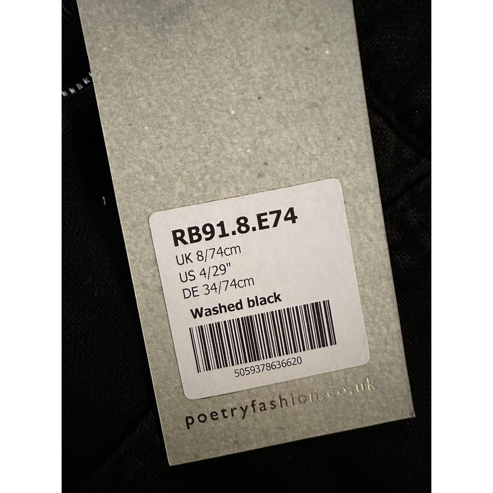 Poetry Women Black Linen Pants Size Us 4. UK 8. NWT 3 Button Pants - Picture 2 of 8